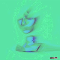 an image of a woman's head with a green background